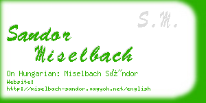 sandor miselbach business card